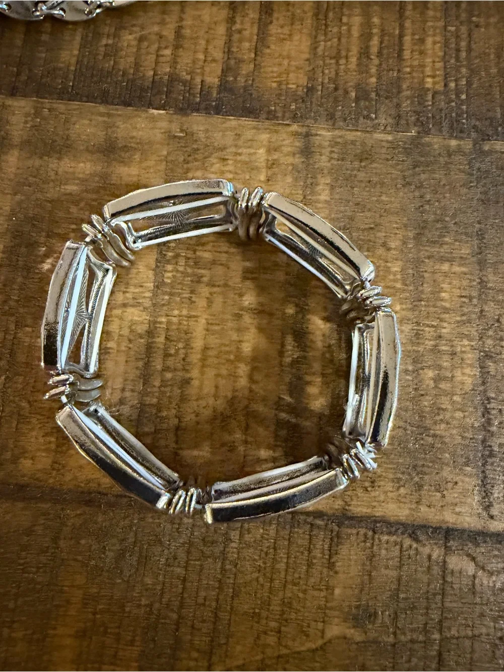 Paparazzi Silver Heart Link Stretch Bracelet - Women Accessories